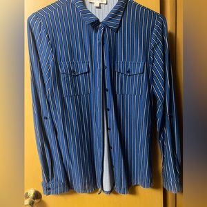 Buttery soft striped button down shirt